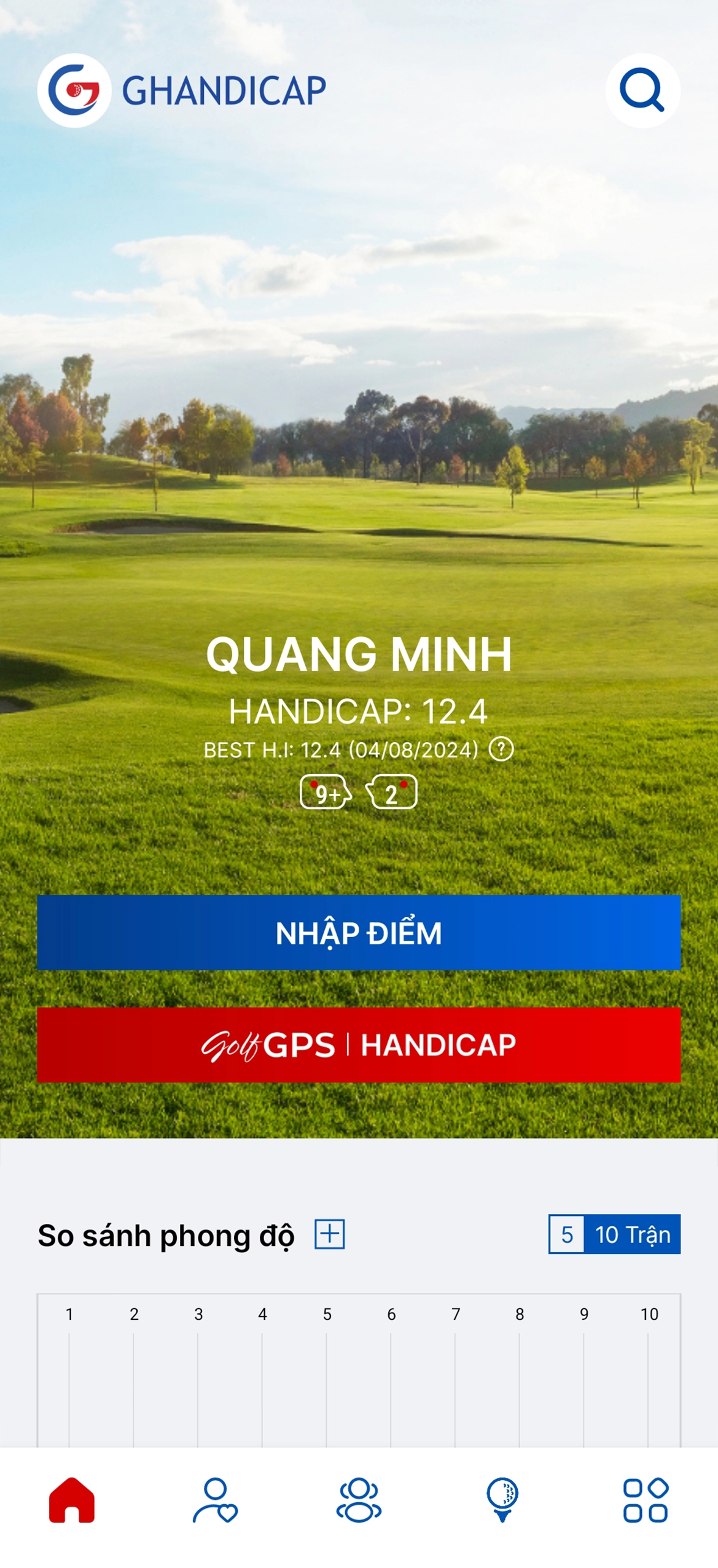 GolfHandicap chuẩn xác cho cuộc chơi công bằng